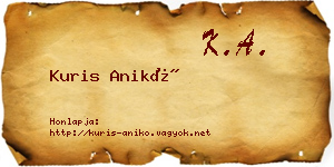 Kuris Anikó névjegykártya